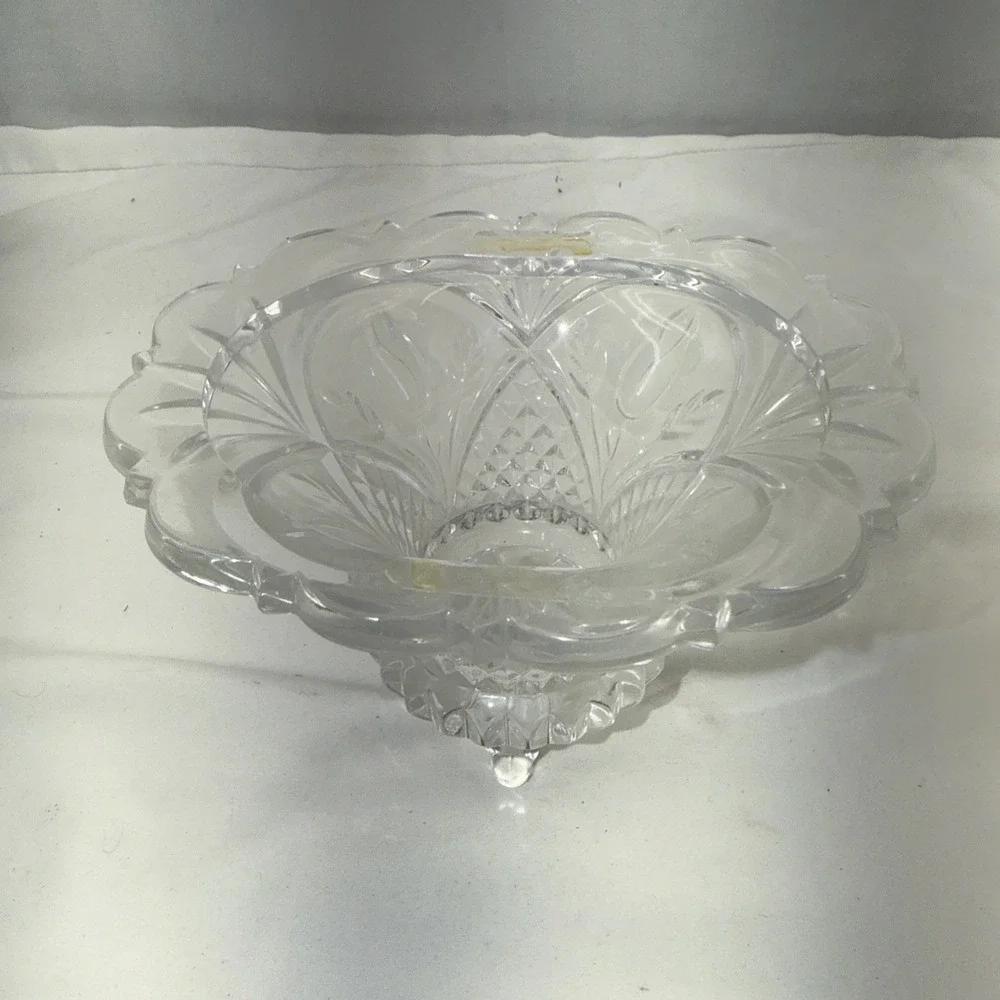 Vintage Crystal 4 Legged Bowl Candy Dish